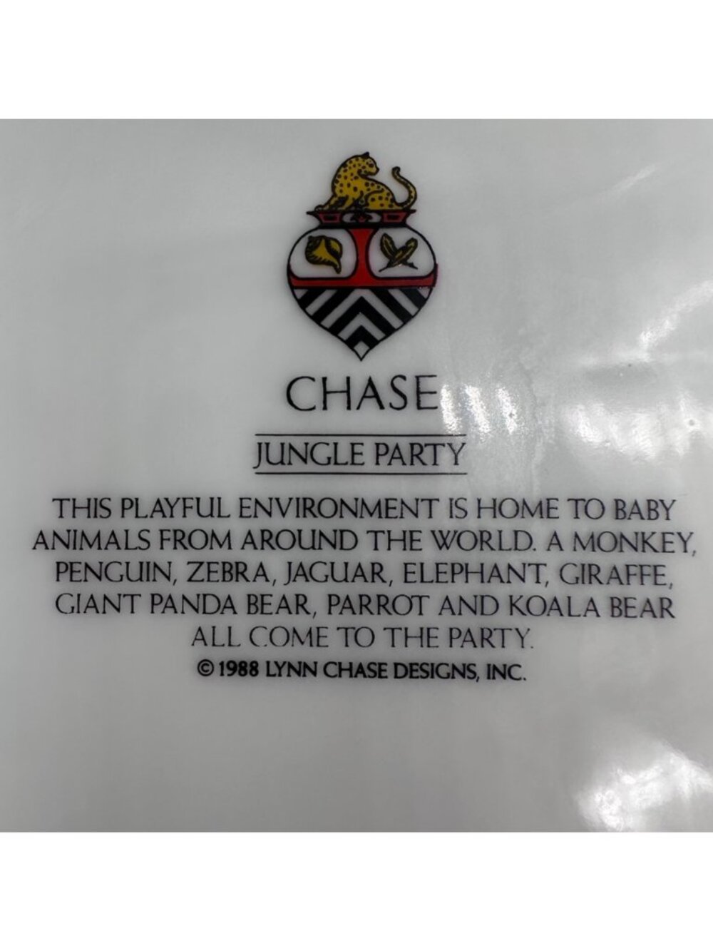 Vintage Childs Dish Set Plate Bowl Cup Lynn Chase 1988 Jungle Party Animal Japan - Picture 4 of 7
